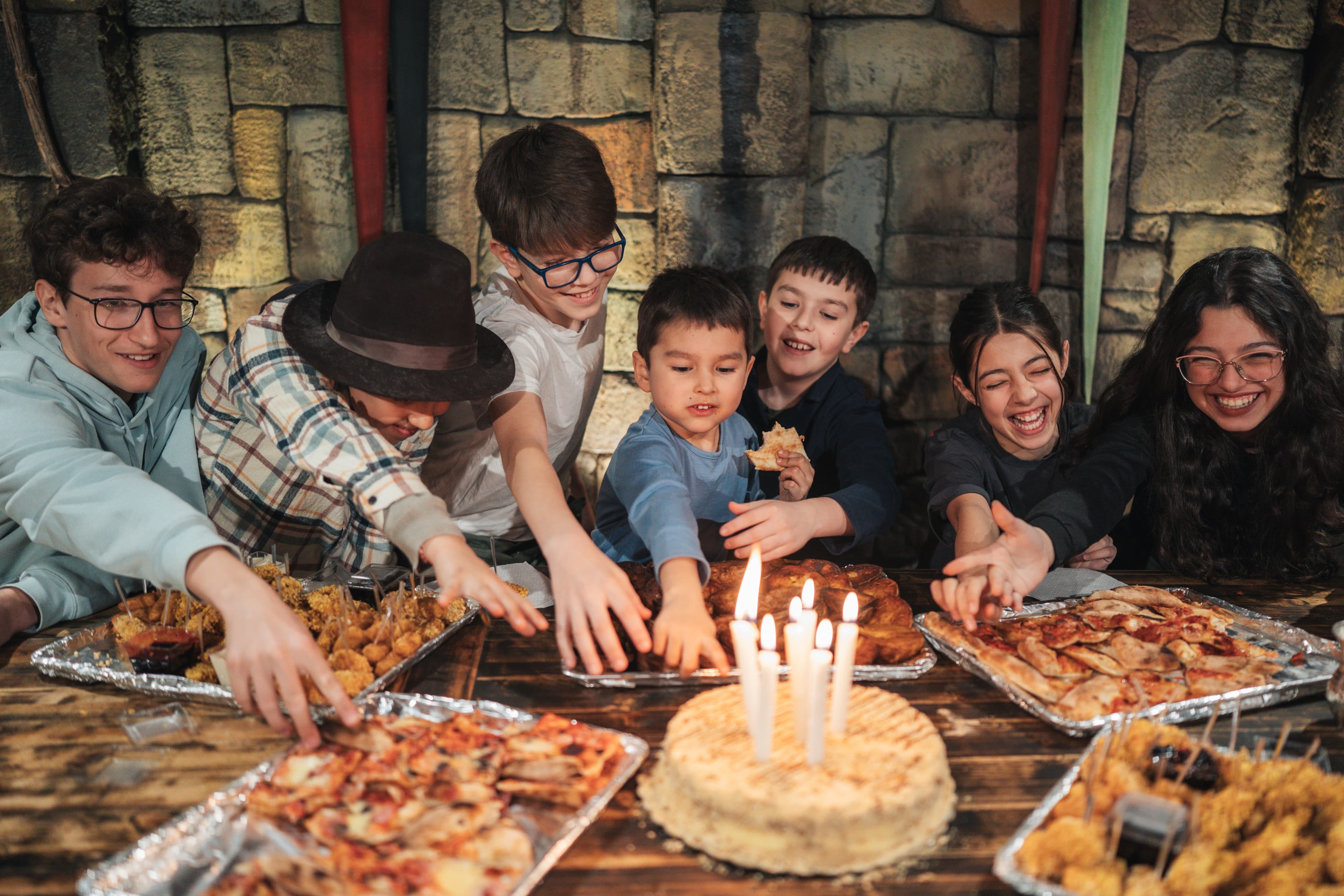 Children having fun together during a birthday celebration